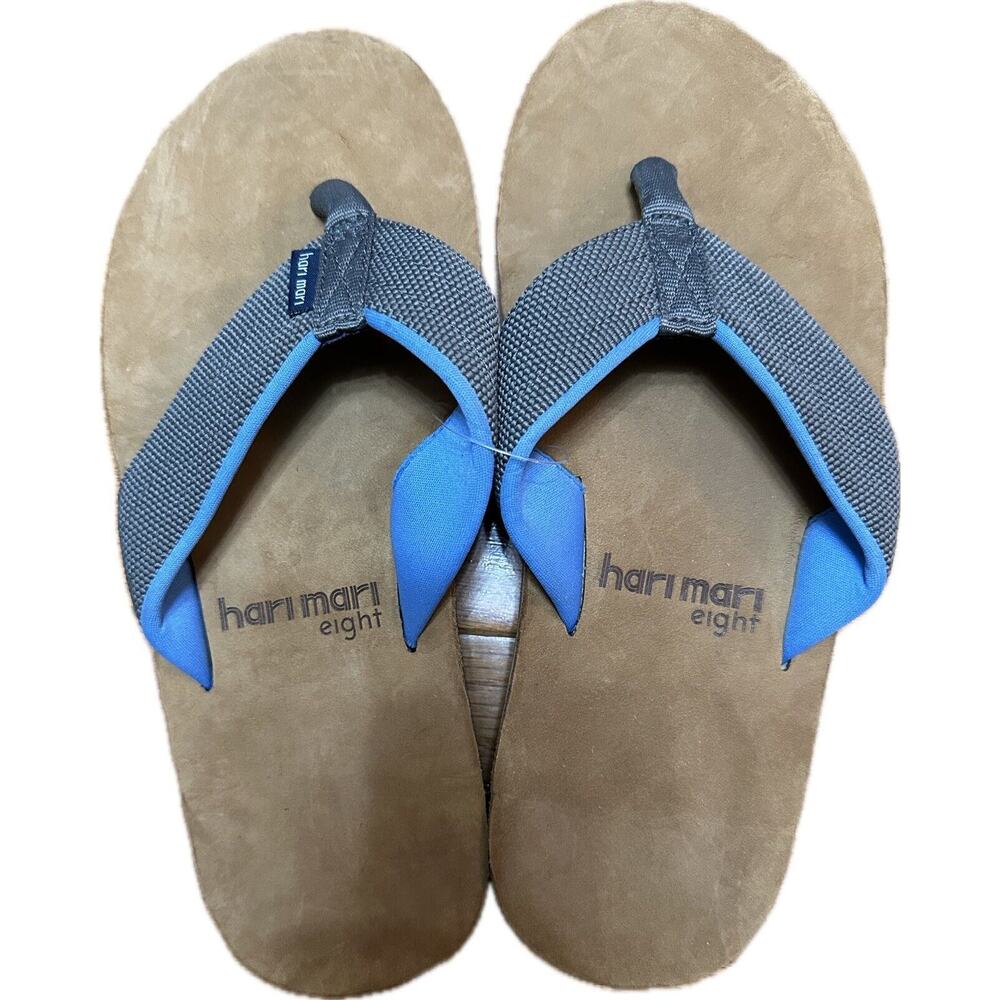 Hari Mari Size 8 Scouts Gray And Blue Sandals Flip Flops New!
